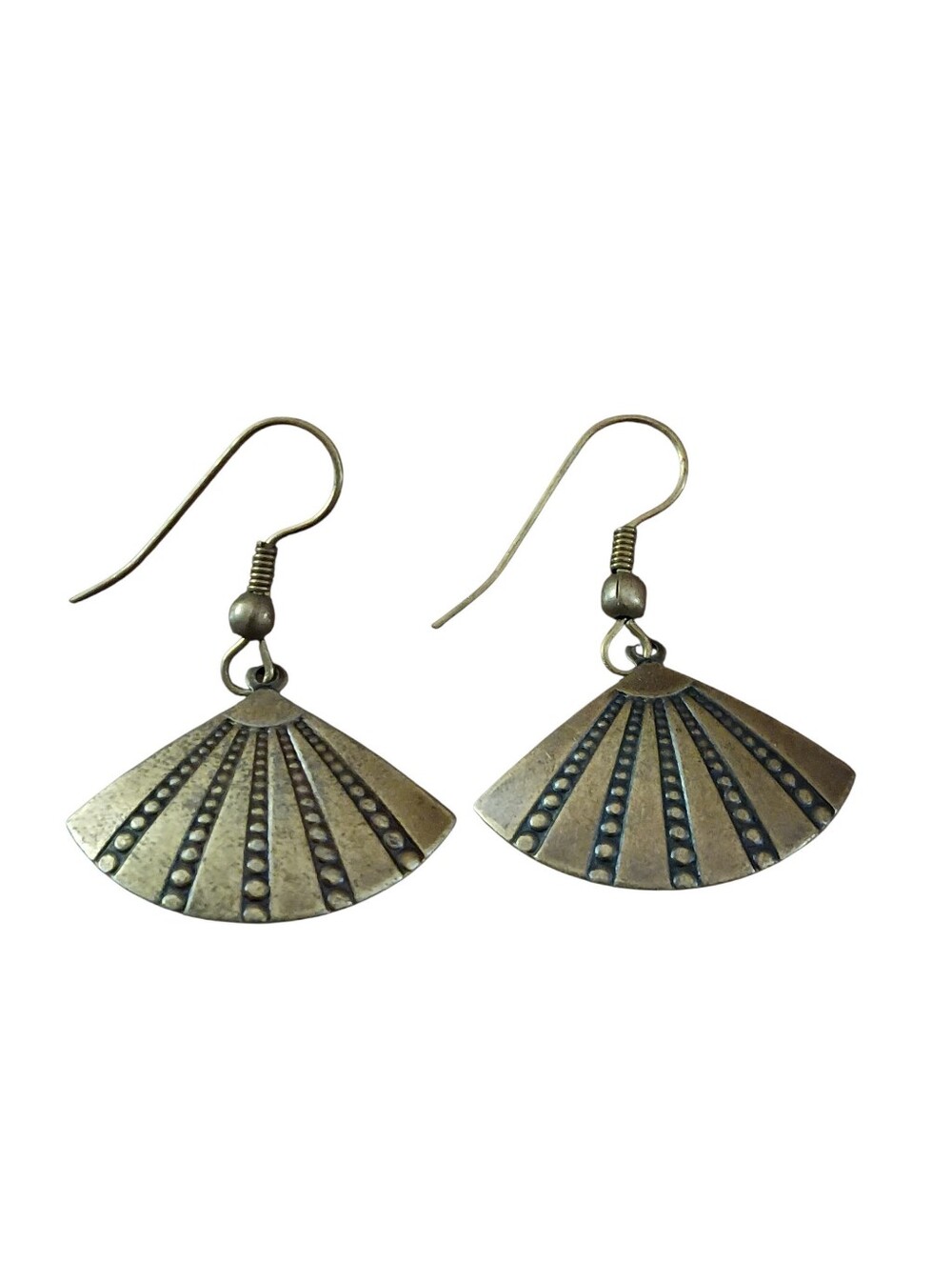 fan drop earrings gold